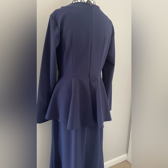 Annah Hariri peplum dress maxi dress navy blue Abaya Islamic modest dress - Picture 7 of 8